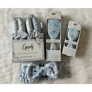 Goody LoveShackFancy Wet 4 PC Brush Bundle Headband Curler Everblooming Rosettes